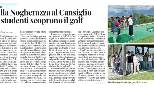 Dalla Nogherazza al Cansiglio gli studenti scoprono il golf